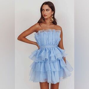 Selfie Leslie blue tulle dress NWT